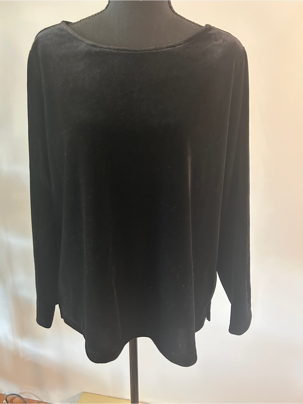 Rachel Zoe Black Velvet Long-Sleeve Tee